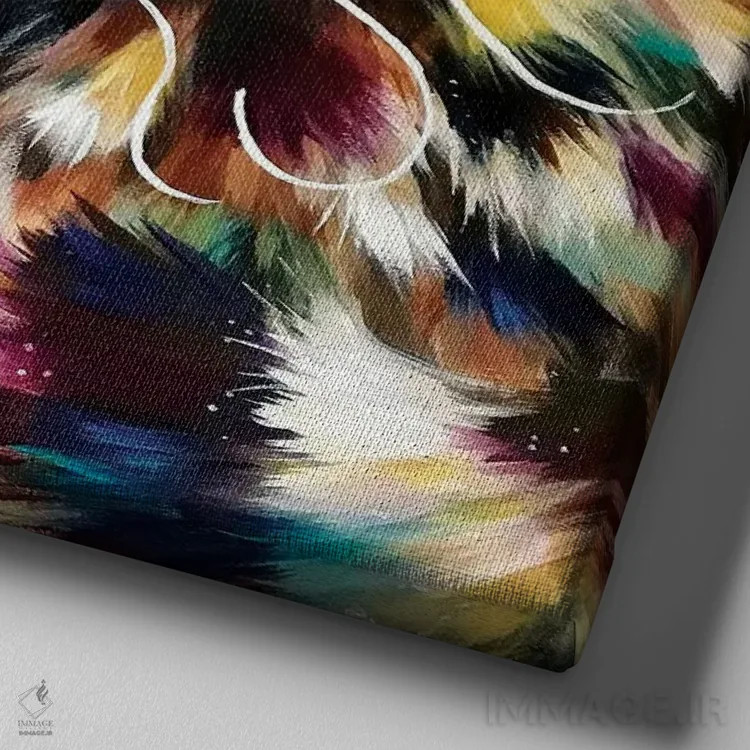 تابلو دکوراتیو هورتنس اثر کیم هاسکینز - نمای نزدیک بافت بوم