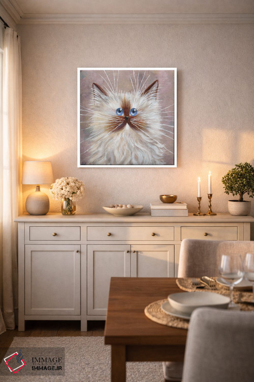 تابلو دکوراتیو بچه گربه سیل پوینت اثر کیم هاسکینز - D5W