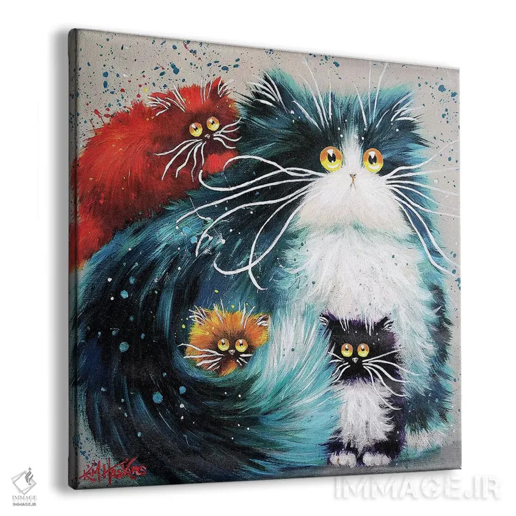 تابلو دکوراتیو والدگری گربه ای اثر کیم هاسکینز - نمای پرسپکتیو محصول