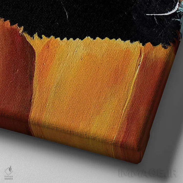 تابلو دکوراتیو کیسه میو اثر کیم هاسکینز - نمای نزدیک بافت بوم