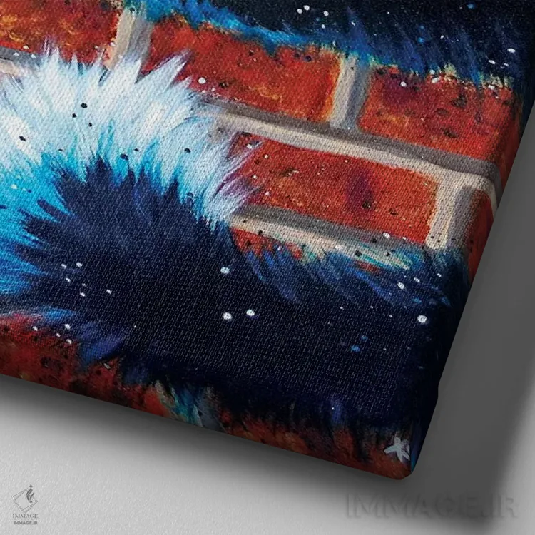 تابلو دکوراتیو دیوار مخصوص گربه ها اثر کیم هاسکینز - نمای نزدیک بافت بوم