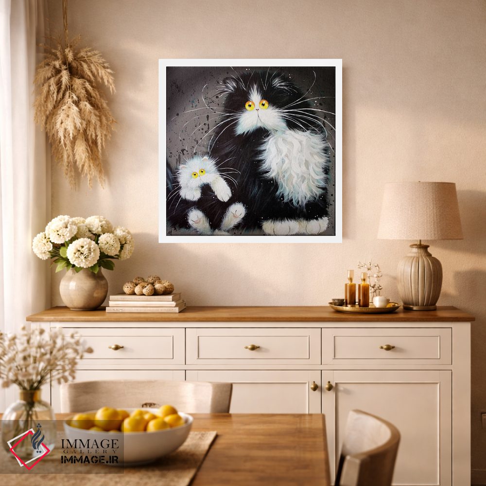 تابلو دکوراتیو داستان دو بچه گربه اثر کیم هاسکینز - D1W