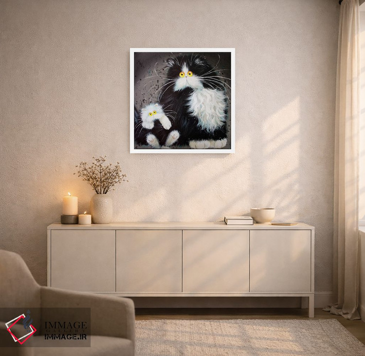 تابلو دکوراتیو داستان دو بچه گربه اثر کیم هاسکینز - D4W
