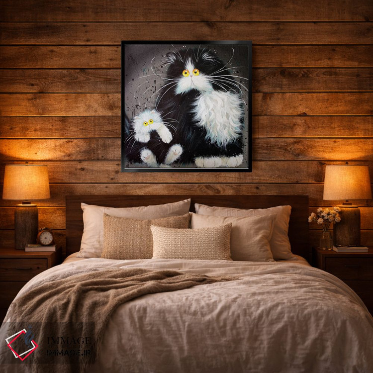 تابلو دکوراتیو داستان دو بچه گربه اثر کیم هاسکینز - D3B