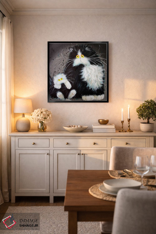 تابلو دکوراتیو داستان دو بچه گربه اثر کیم هاسکینز - D6B