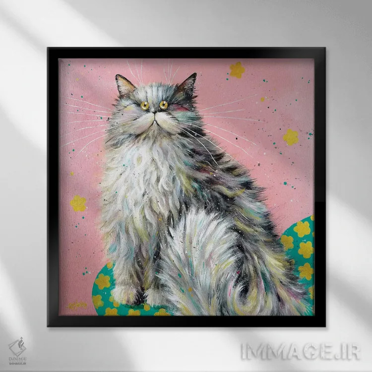 تابلو دکوراتیو بیولا پرسیوسا اثر کیم هاسکینز - نمای قابدار مشکی