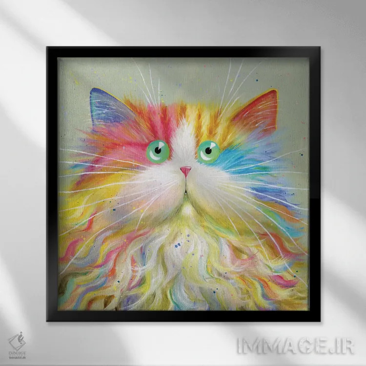 تابلو دکوراتیو موستاشو اثر کیم هاسکینز - نمای قابدار مشکی