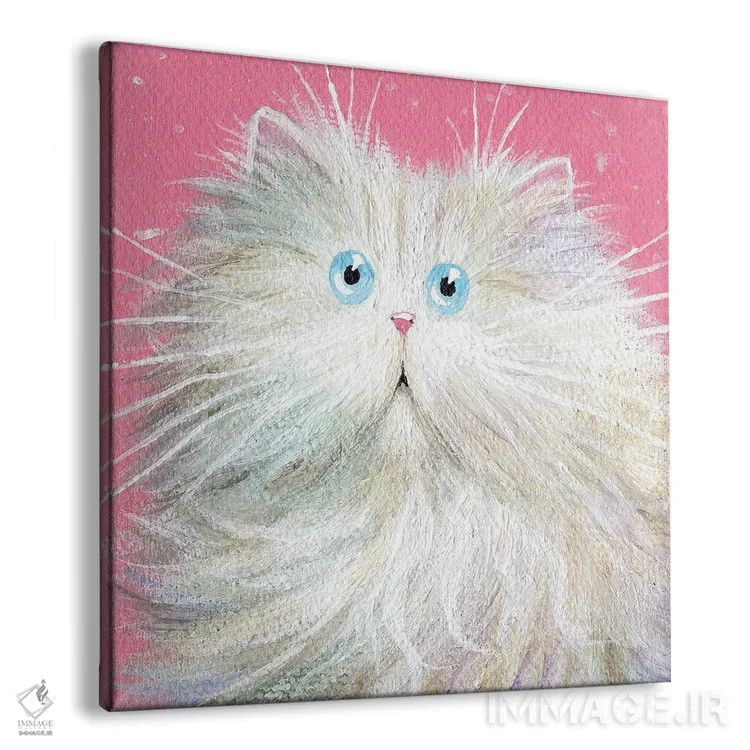 تابلو دکوراتیو پرشین سفید اثر کیم هاسکینز - نمای پرسپکتیو محصول