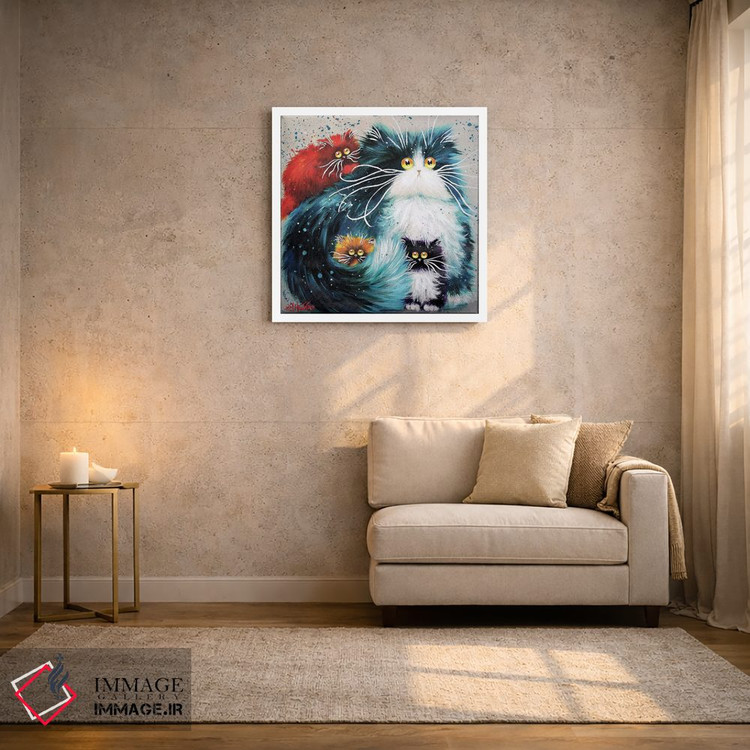 تابلو دکوراتیو والدگری گربه ای اثر کیم هاسکینز - D2W