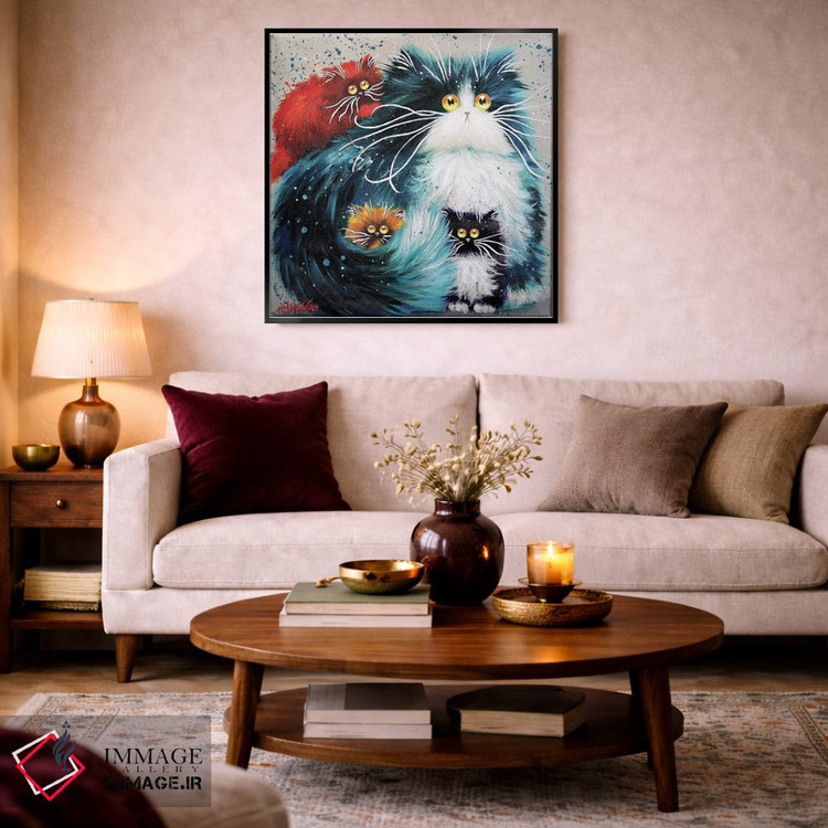 تابلو دکوراتیو والدگری گربه ای اثر کیم هاسکینز - D3B
