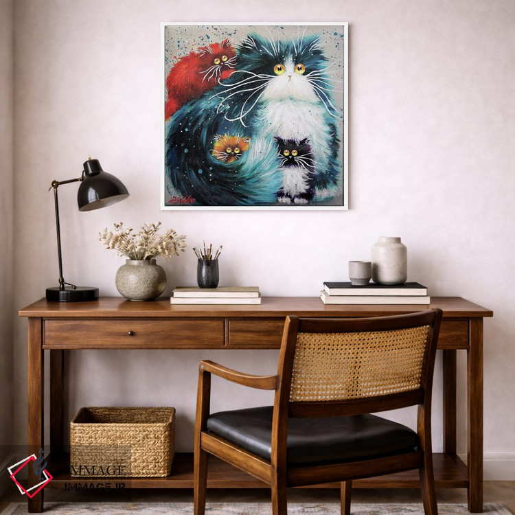 تابلو دکوراتیو والدگری گربه ای اثر کیم هاسکینز - D5W