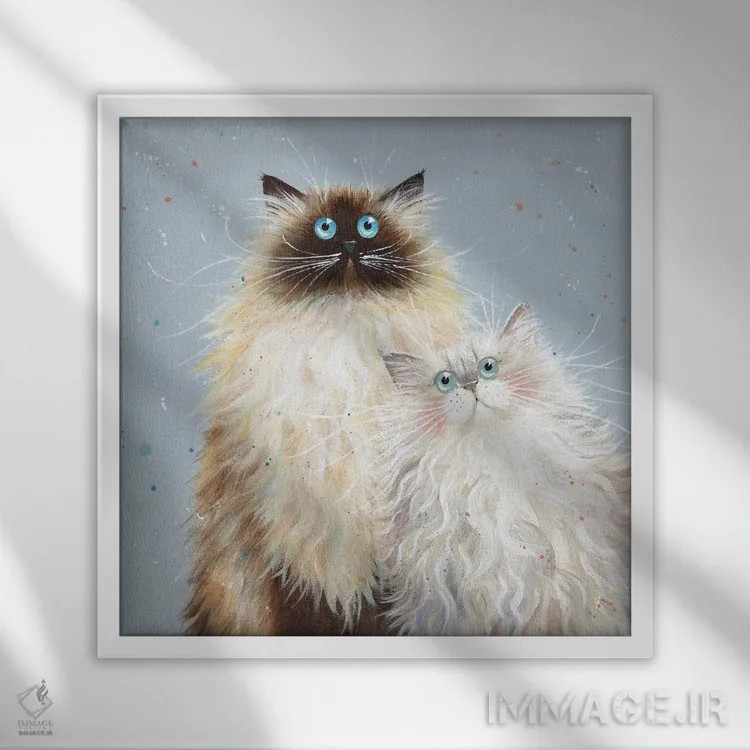 تابلو دکوراتیو سابرینا و سوفی اثر کیم هاسکینز - نمای قابدار سفید