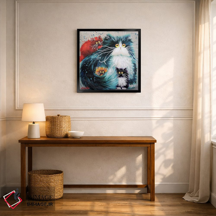 تابلو دکوراتیو والدگری گربه ای اثر کیم هاسکینز - D6B