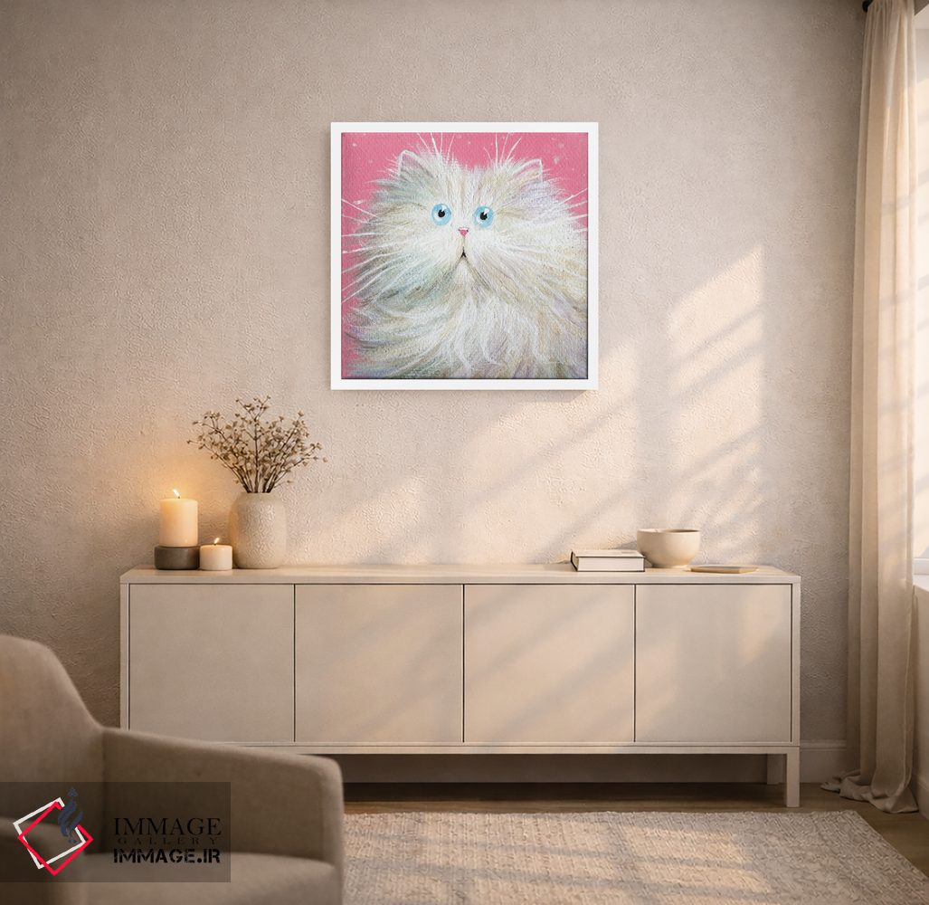 تابلو دکوراتیو پرشین سفید اثر کیم هاسکینز - D4W