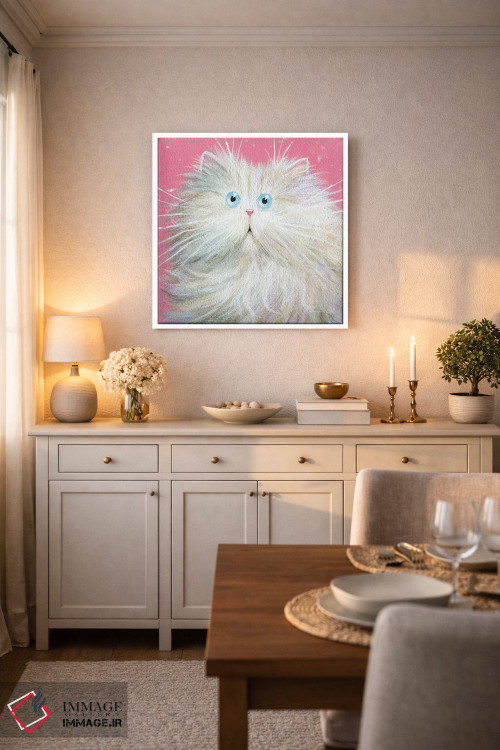 تابلو دکوراتیو پرشین سفید اثر کیم هاسکینز - D5W