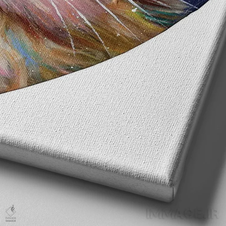 تابلو دکوراتیو گربه آبنبات قلبی اثر کیم هاسکینز - نمای نزدیک بافت بوم