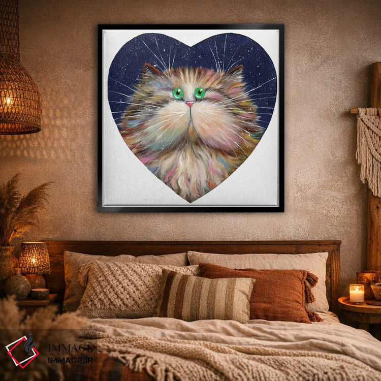 تابلو دکوراتیو گربه آبنبات قلبی اثر کیم هاسکینز - D1B