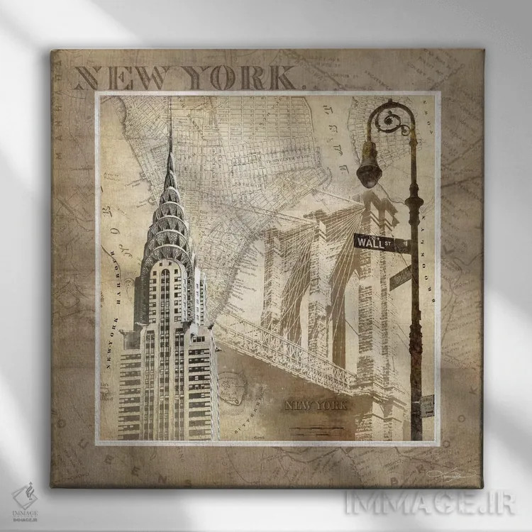 تابلو دکوراتیو سرناد نیویورک اثر کیت مالت - نمای روبهرو روی دیوار