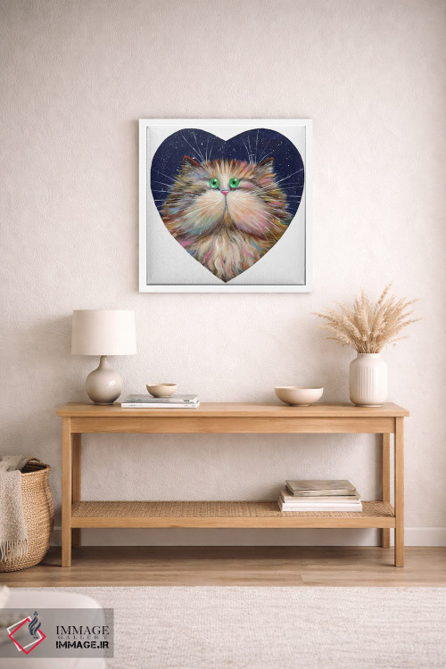 تابلو دکوراتیو گربه آبنبات قلبی اثر کیم هاسکینز - D2W