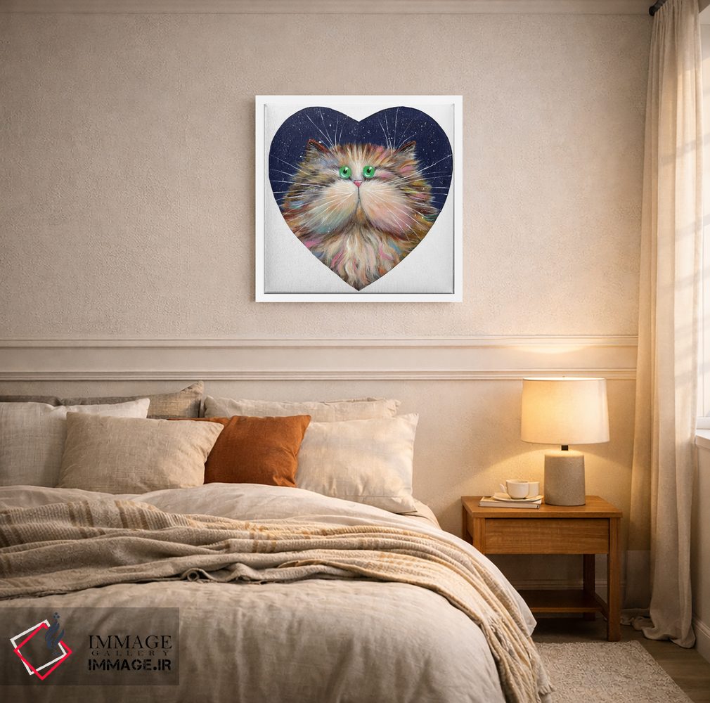 تابلو دکوراتیو گربه آبنبات قلبی اثر کیم هاسکینز - D4W