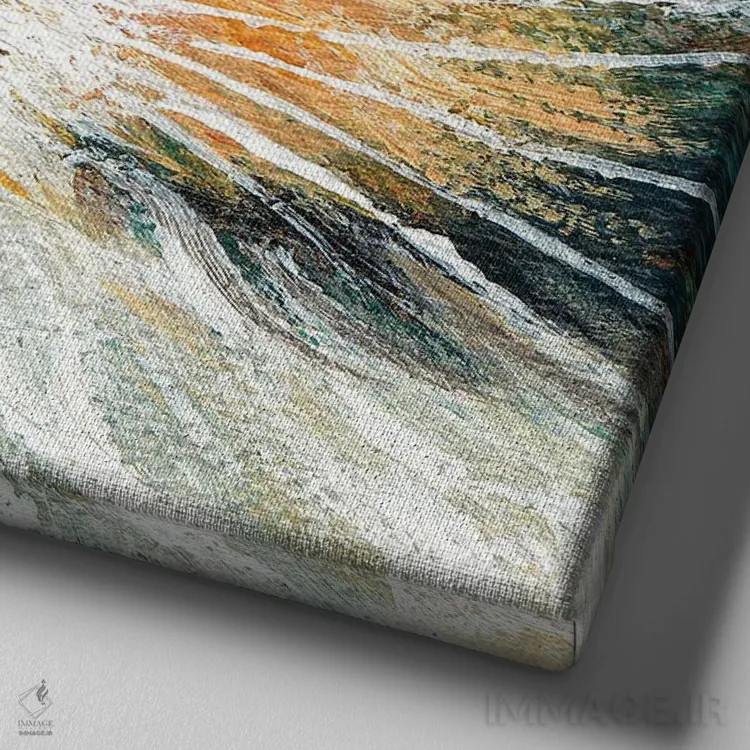 تابلو دکوراتیو ایندی پشمالو اثر کیم هاسکینز - نمای نزدیک بافت بوم