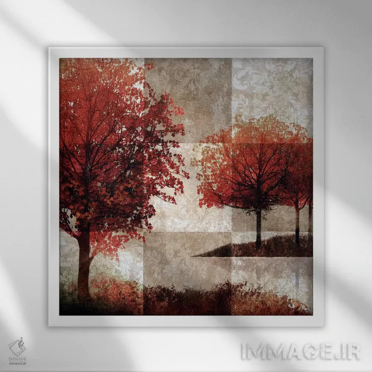 تابلو دکوراتیو دشت های الیسیون اثر کیت مالت - نمای قابدار سفید