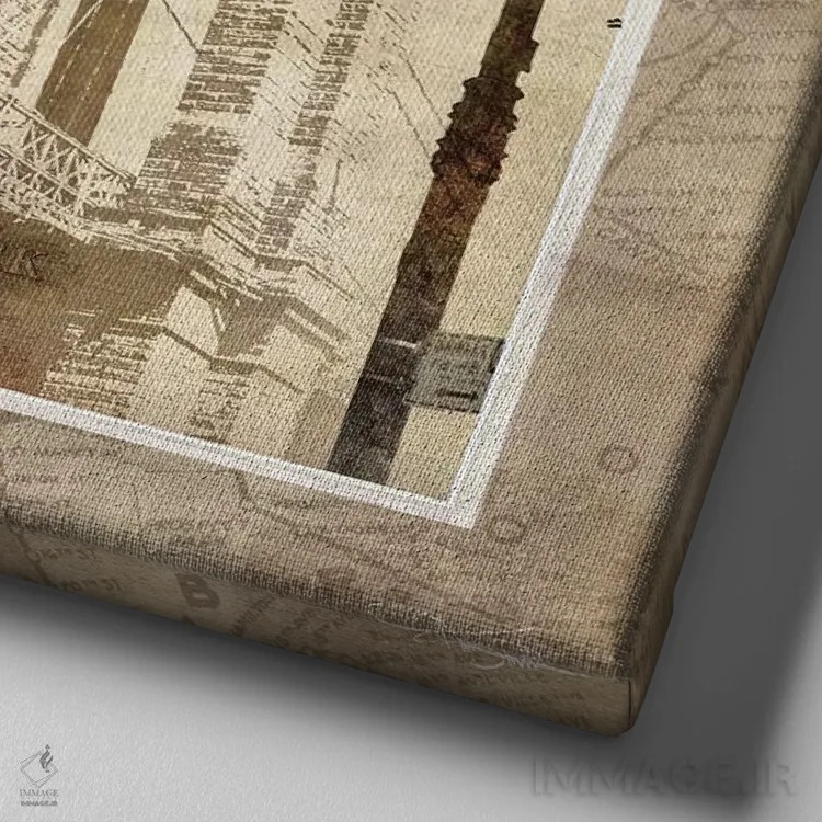 تابلو دکوراتیو سرناد نیویورک اثر کیت مالت - نمای نزدیک بافت بوم