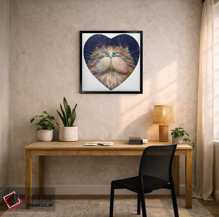 تابلو دکوراتیو گربه آبنبات قلبی اثر کیم هاسکینز - D6B