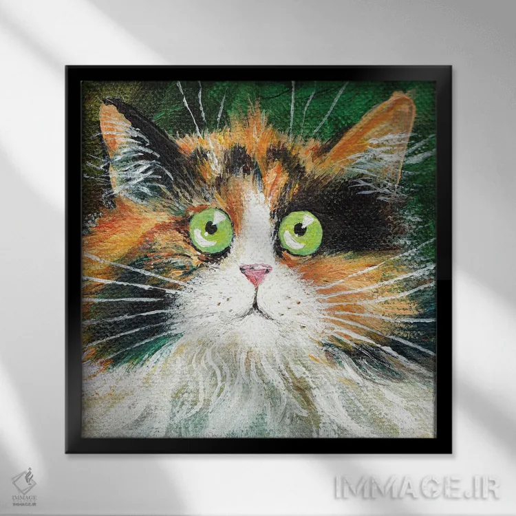 تابلو دکوراتیو ایندی پشمالو اثر کیم هاسکینز - نمای قابدار مشکی