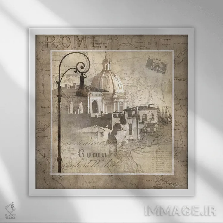 تابلو دکوراتیو زمانی که در رم هستی اثر کیت مالت - نمای قابدار سفید