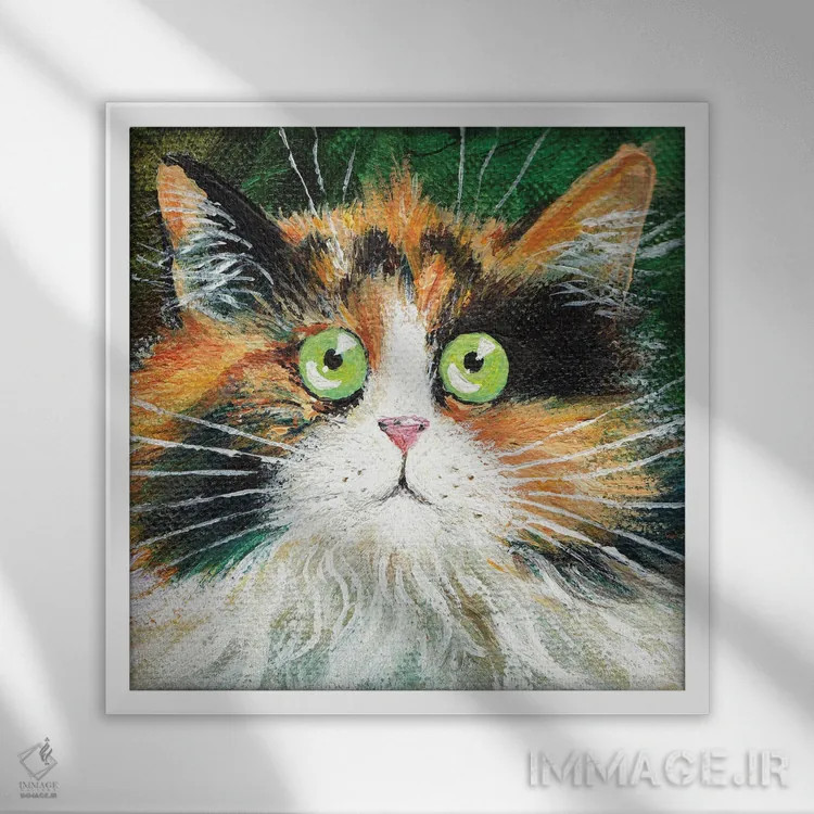 تابلو دکوراتیو ایندی پشمالو اثر کیم هاسکینز - نمای قابدار سفید