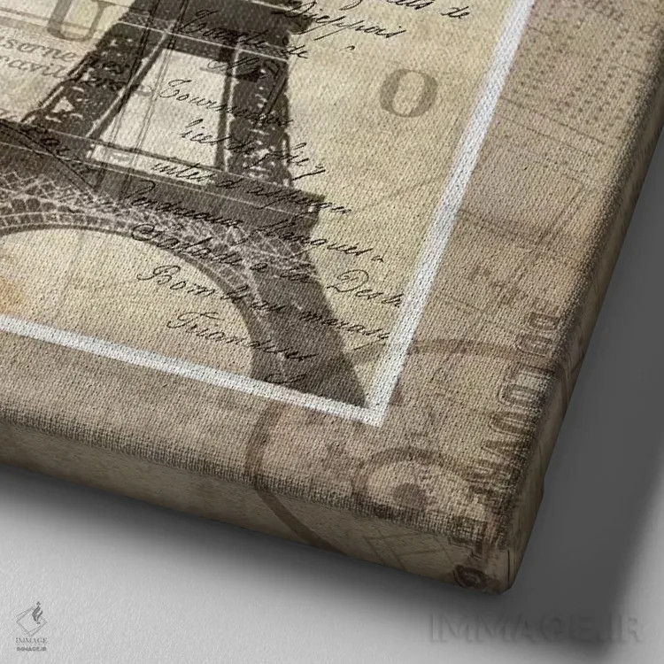 تابلو دکوراتیو تعطیلات پاریس اثر کیت مالت - نمای نزدیک بافت بوم
