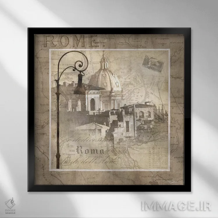 تابلو دکوراتیو زمانی که در رم هستی اثر کیت مالت - نمای قابدار مشکی