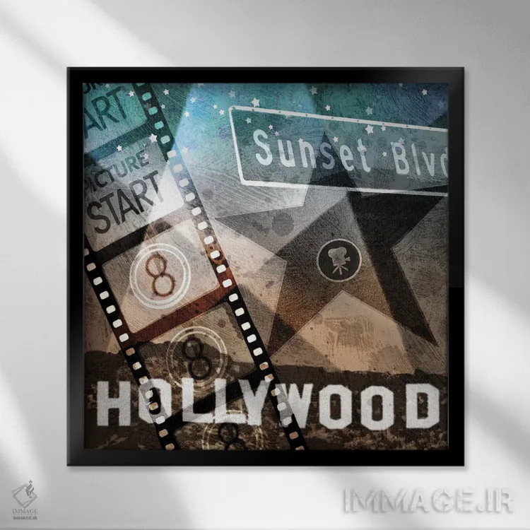 تابلو دکوراتیو بلوار غروب آفتاب اثر کیت مالت - نمای قابدار مشکی