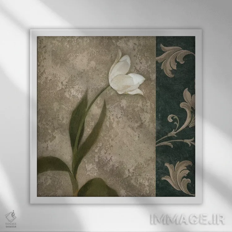 تابلو دکوراتیو کانتاتا ۱ اثر کیت مالت - نمای قابدار سفید