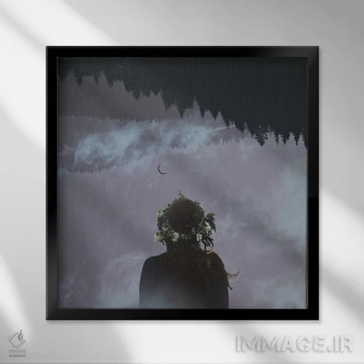 تابلو مدرن پسرفت اثر مدنایت مون ویژوالز - نمای قابدار مشکی