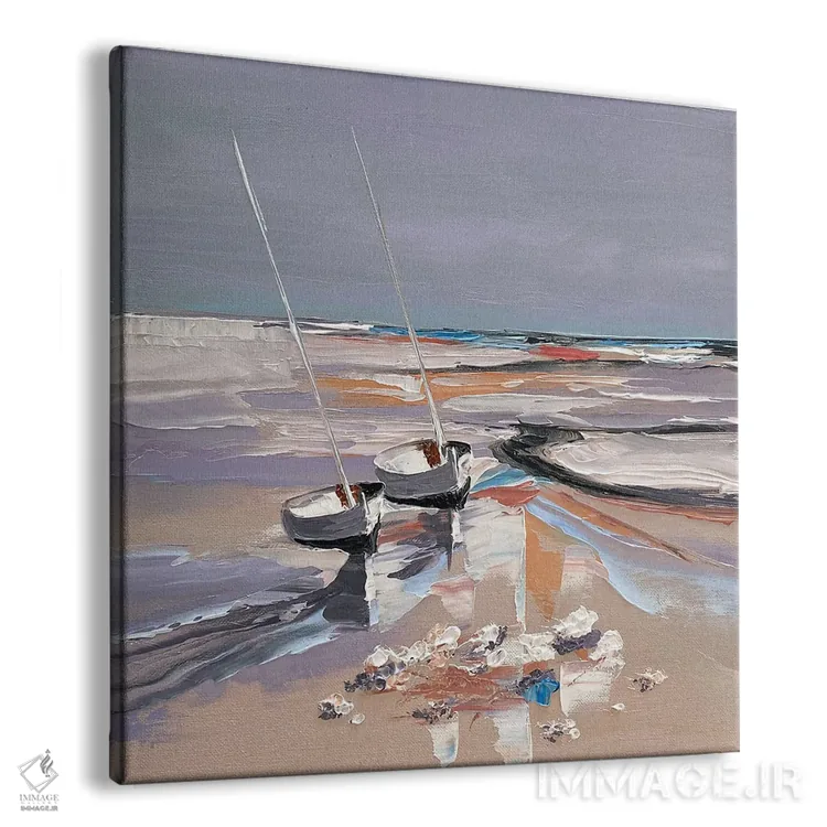 تابلو انتزاعی دو روح بر ساحل اثر کریستینا مالن - نمای پرسپکتیو محصول