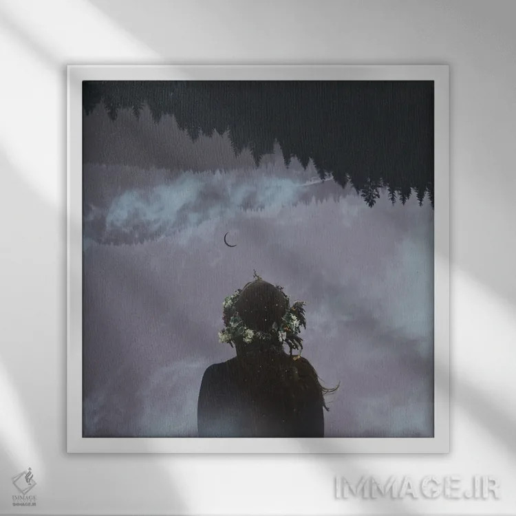 تابلو مدرن پسرفت اثر مدنایت مون ویژوالز - نمای قابدار سفید