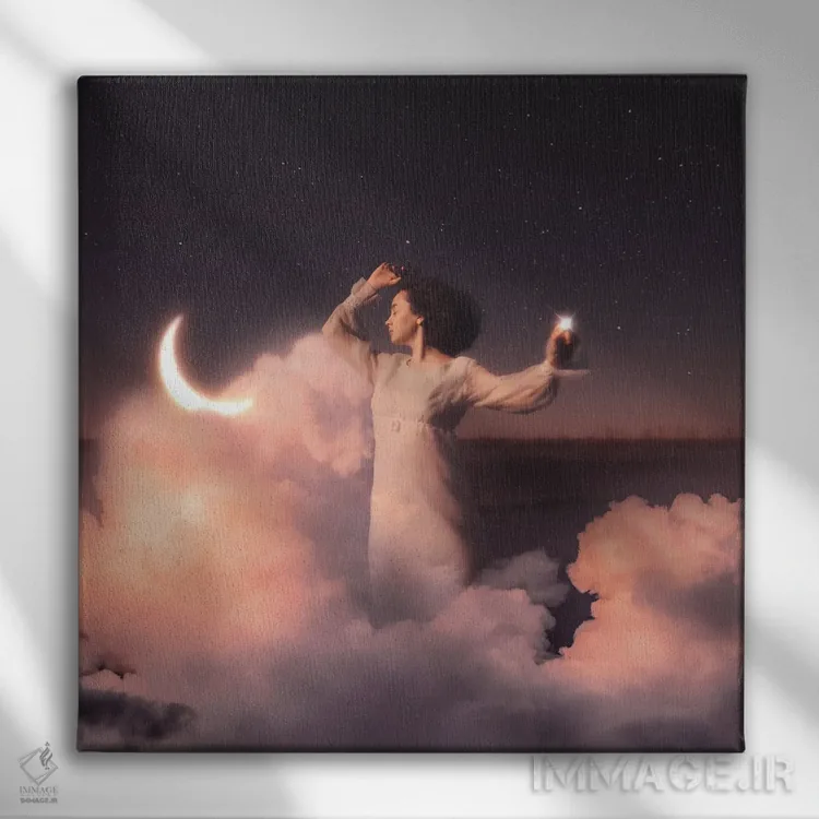 تابلو دکوراتیو رویای شفاف اثر مدنایت مون ویژوالز - نمای روبهرو روی دیوار