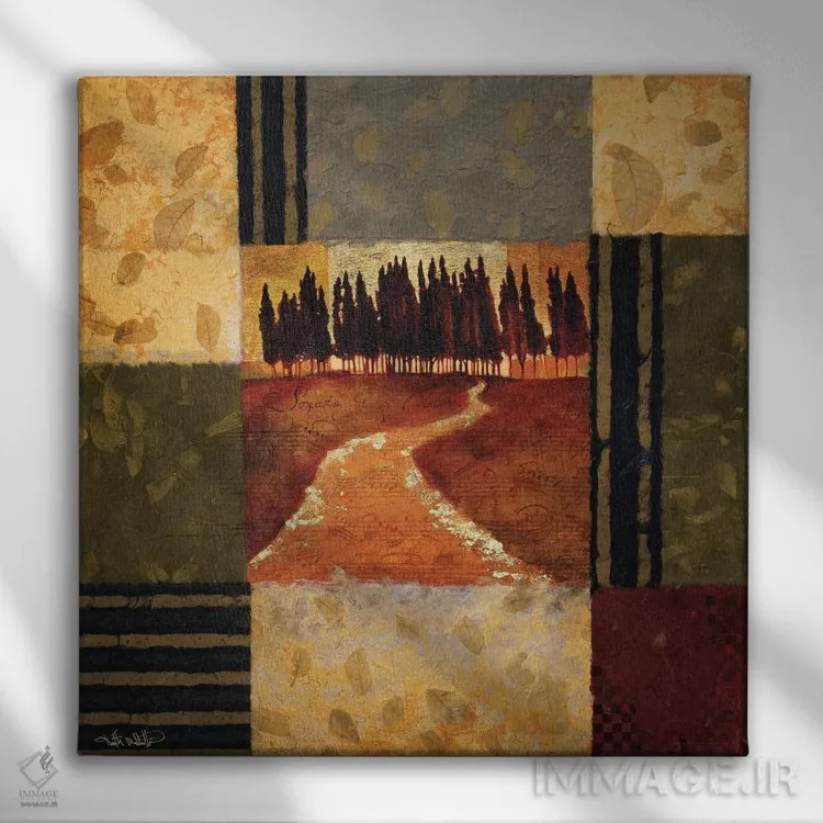 تابلو دکوراتیو راپسودی روستایی اثر کیت مالت - نمای روبهرو روی دیوار