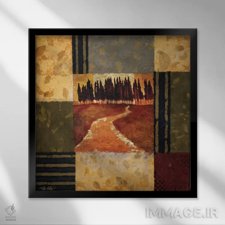 تابلو دکوراتیو راپسودی روستایی اثر کیت مالت - نمای قابدار مشکی