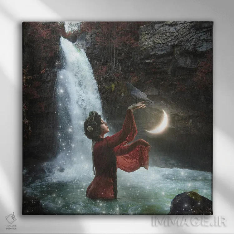 تابلو دکوراتیو جادوی پاییز اثر مدنایت مون ویژوالز - نمای روبهرو روی دیوار