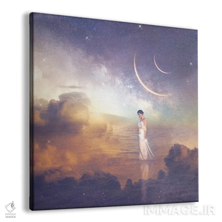 تابلو دکوراتیو سفر درونی اثر مدنایت مون ویژوالز - نمای پرسپکتیو محصول