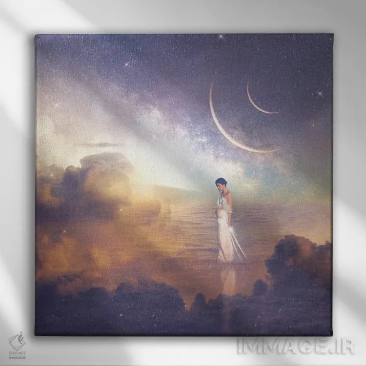 تابلو دکوراتیو سفر درونی اثر مدنایت مون ویژوالز - نمای روبهرو روی دیوار