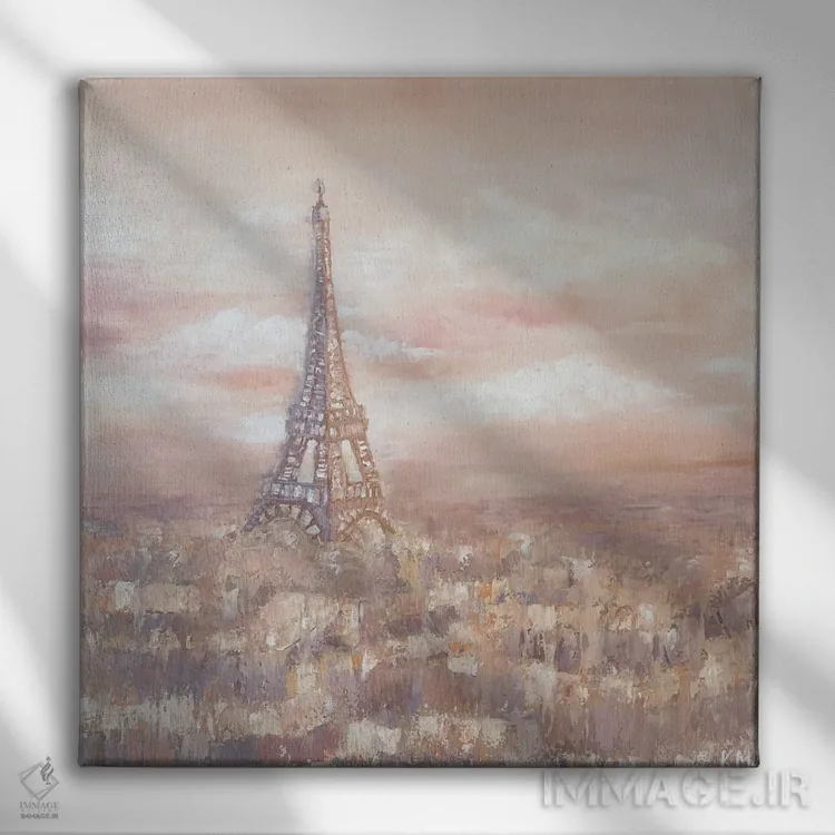 تابلو انتزاعی سپیده دم در پاریس اثر کریستینا مالن - نمای روبهرو روی دیوار