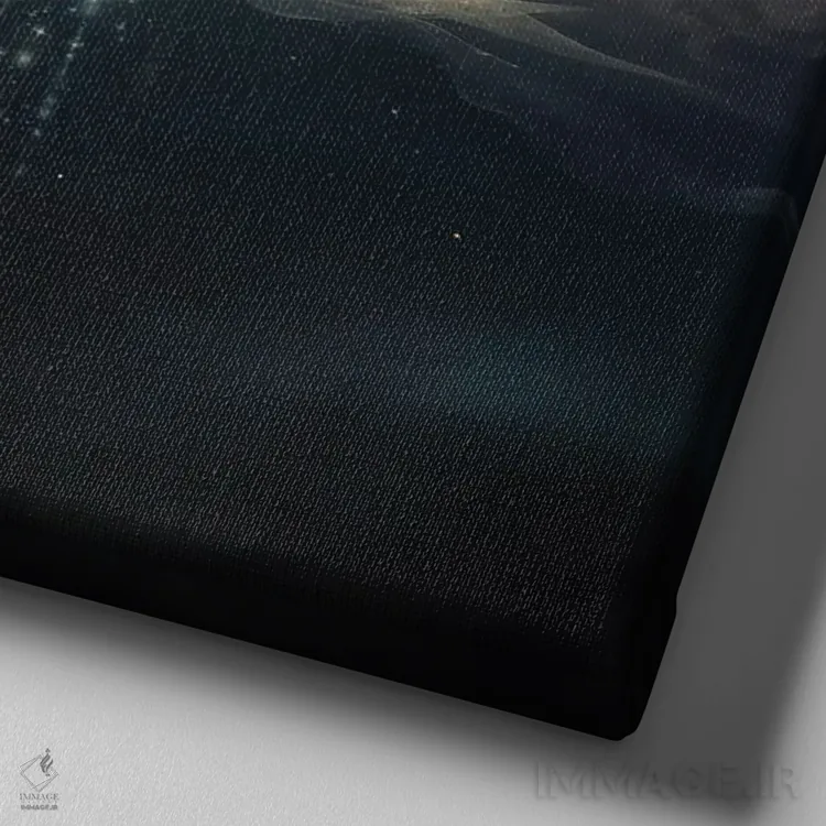 تابلو دکوراتیو ماه کامل در برج دلو اثر مدنایت مون ویژوالز - نمای نزدیک بافت بوم