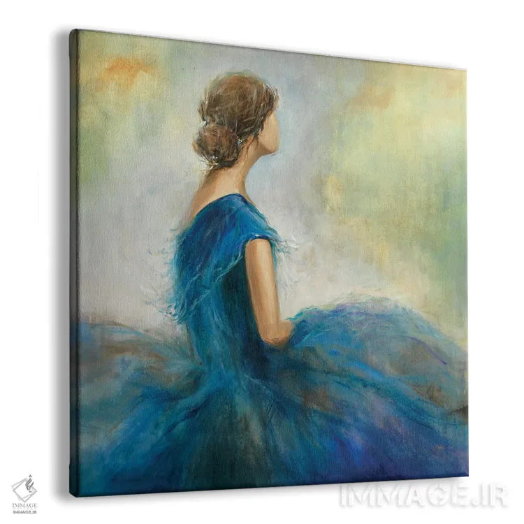 تابلو دکوراتیو بانویی در آبی II اثر کی. ناری - نمای پرسپکتیو محصول