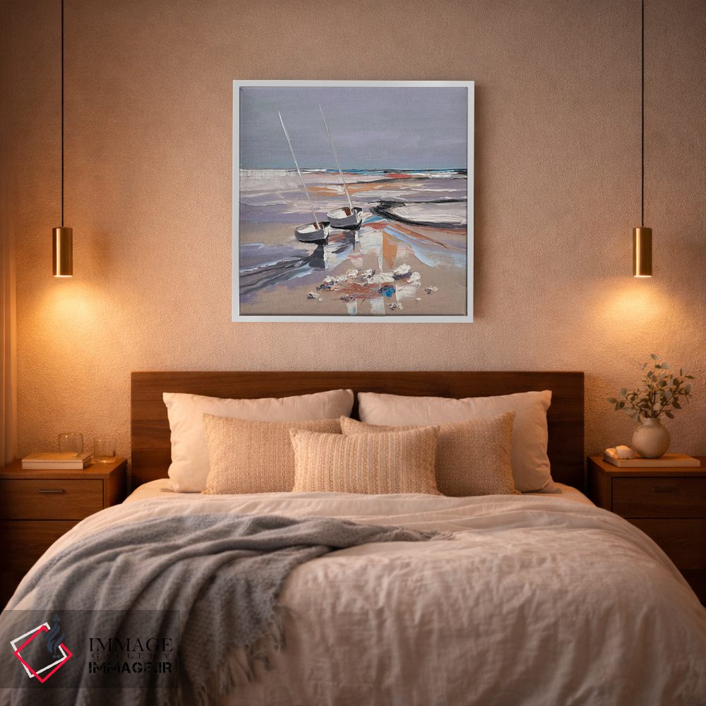 تابلو انتزاعی دو روح بر ساحل اثر کریستینا مالن - D1W