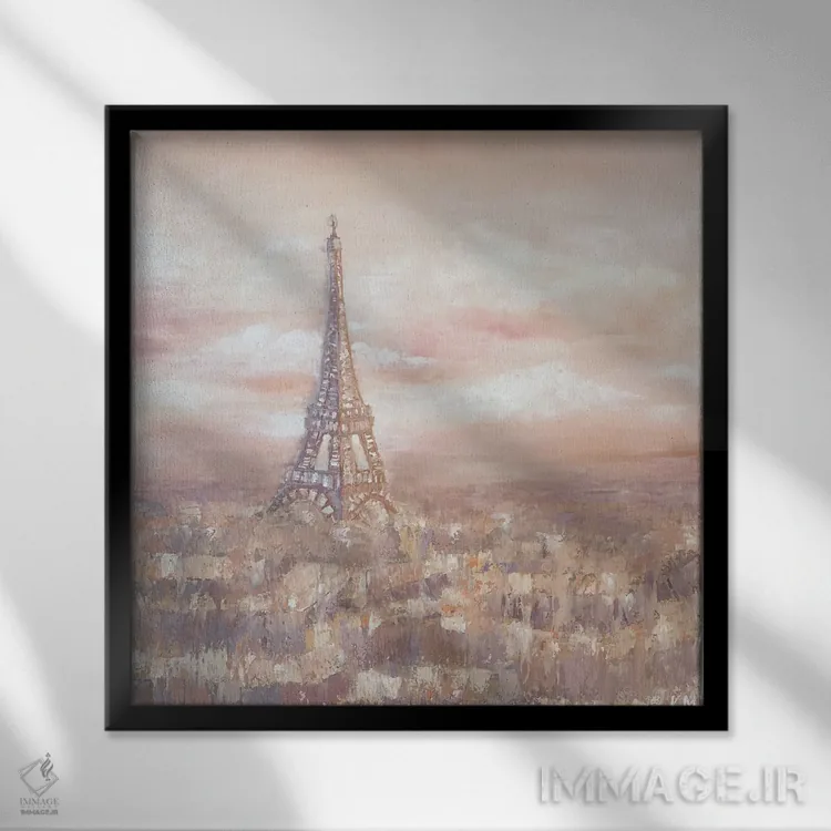 تابلو انتزاعی سپیده دم در پاریس اثر کریستینا مالن - نمای قابدار مشکی