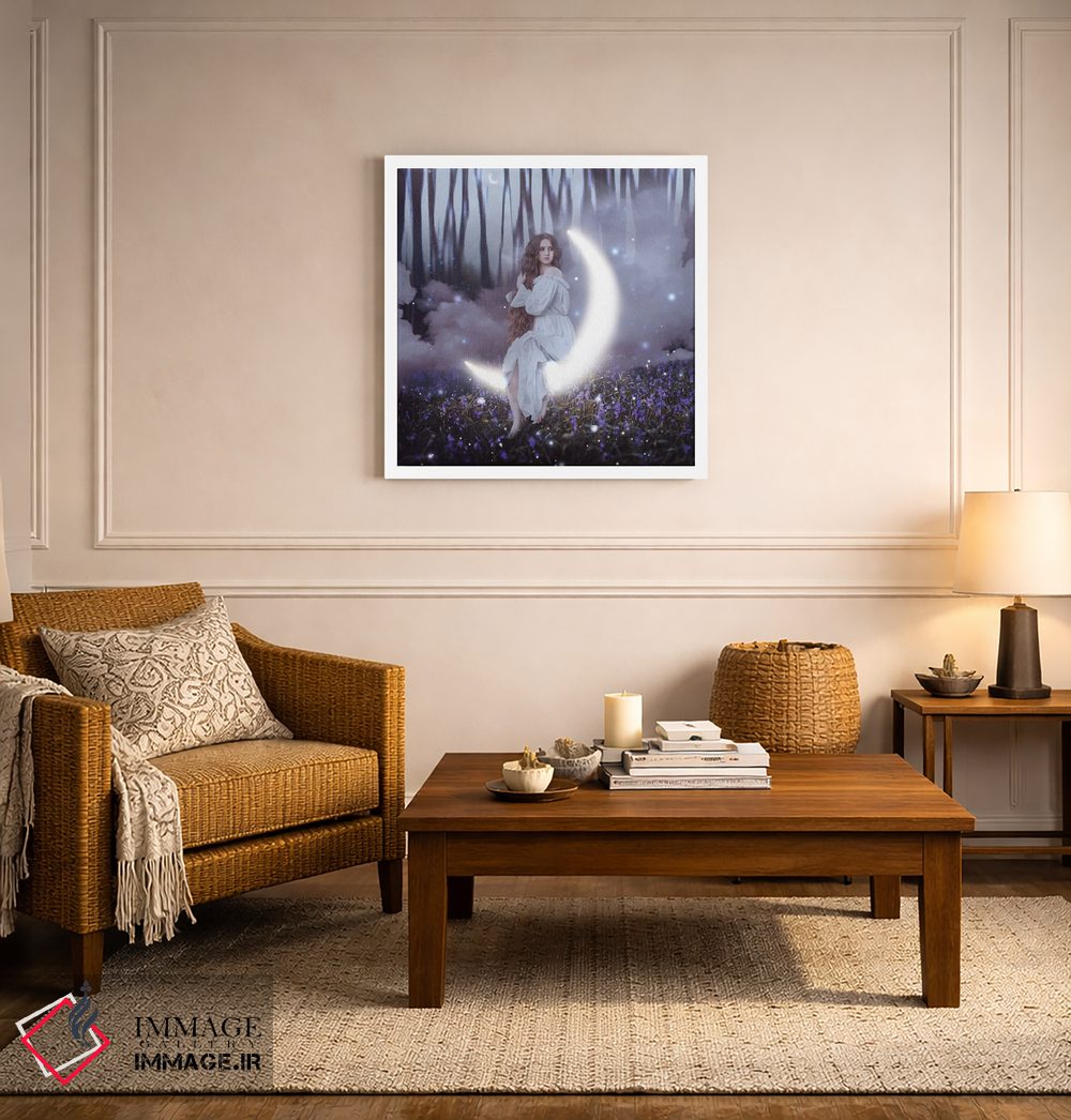 تابلو دکوراتیو الهه ماه جنگل اثر مدنایت مون ویژوالز - D5W
